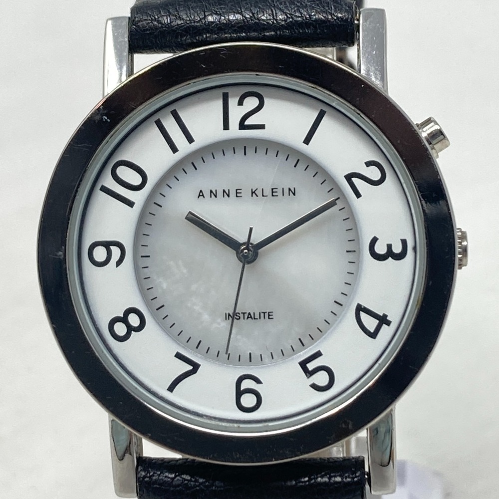 Anne Klein Easy Reader Watch Women 35mm Silver Tone MOP Dial New Battery 8.25" - Picture 3 of 16